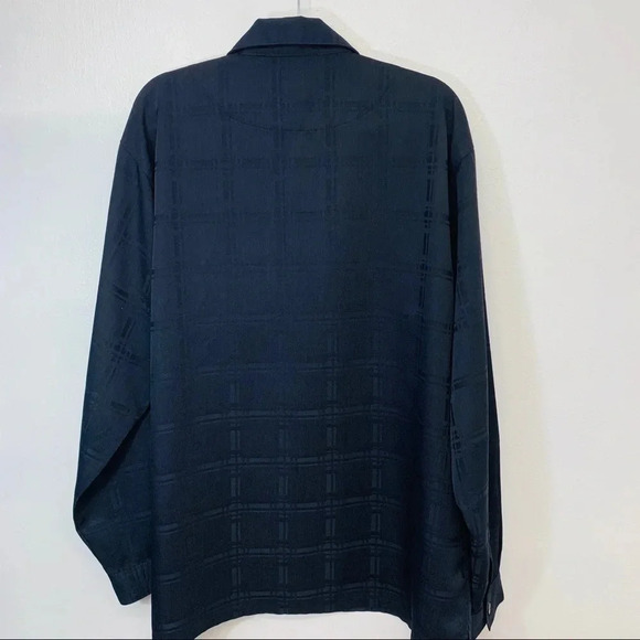 Mens Black Shirt L/36 Vanetti Button Front H47 - Picture 2 of 9